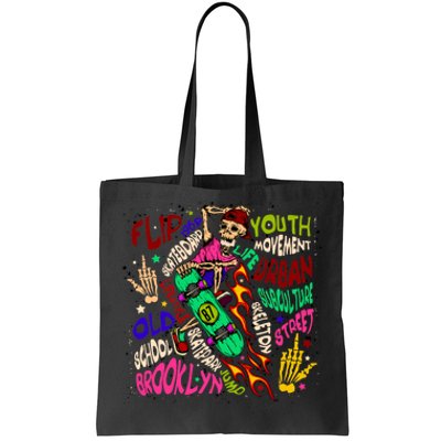 Skateboarding Skeleton Dude Tote Bag