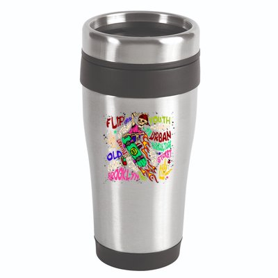 Skateboarding Skeleton Dude 16oz Travel Tumbler