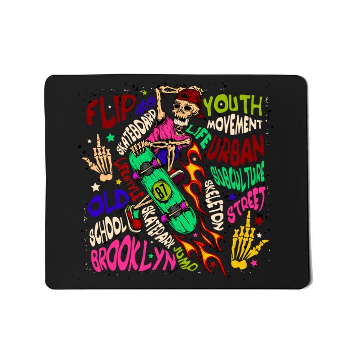 Skateboarding Skeleton Dude Mousepad