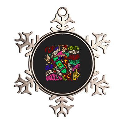 Skateboarding Skeleton Dude Metallic Star Ornament