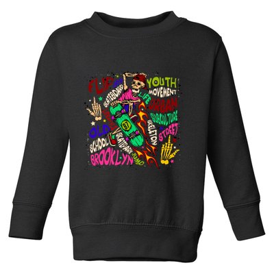 Skateboarding Skeleton Dude Toddler Sweatshirt