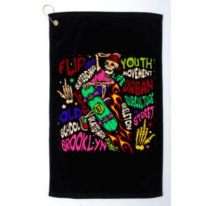 Skateboarding Skeleton Dude Platinum Collection Golf Towel