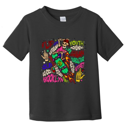 Skateboarding Skeleton Dude Toddler T-Shirt