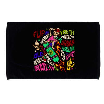 Skateboarding Skeleton Dude Microfiber Hand Towel