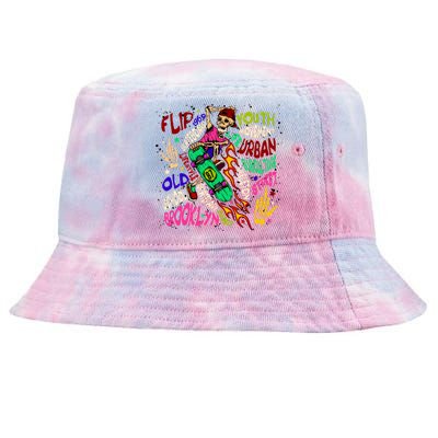 Skateboarding Skeleton Dude Tie-Dyed Bucket Hat