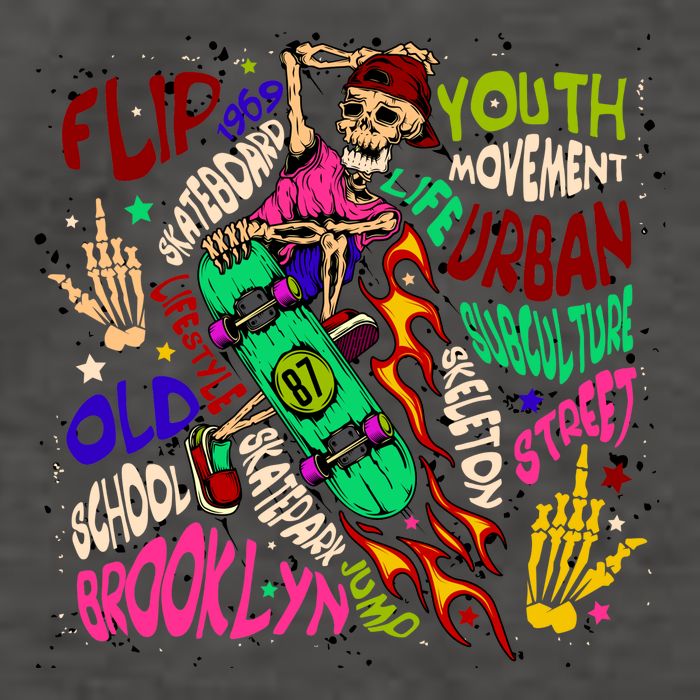 Skateboarding Skeleton Dude Vector Backpack