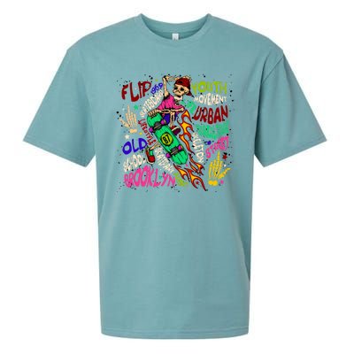 Skateboarding Skeleton Dude Sueded Cloud Jersey T-Shirt