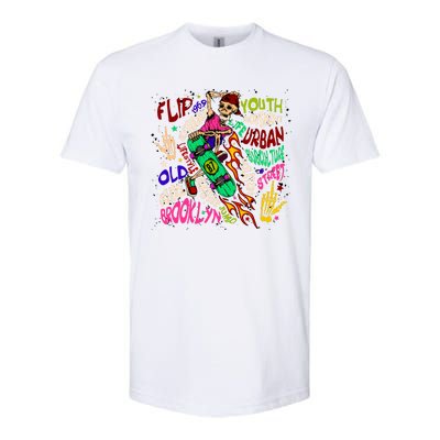 Skateboarding Skeleton Dude Softstyle CVC T-Shirt