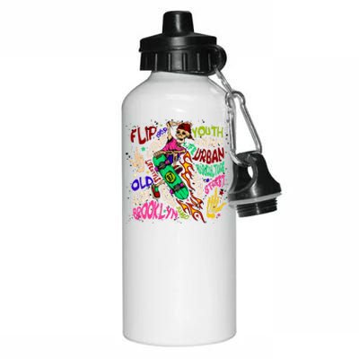 Skateboarding Skeleton Dude Aluminum Water Bottle 