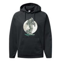 Skater Astronaut Moon Performance Fleece Hoodie