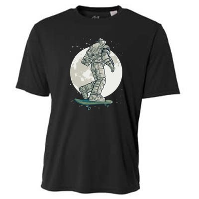 Skater Astronaut Moon Cooling Performance Crew T-Shirt