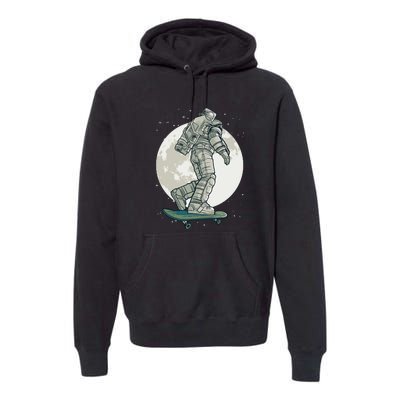 Skater Astronaut Moon Premium Hoodie