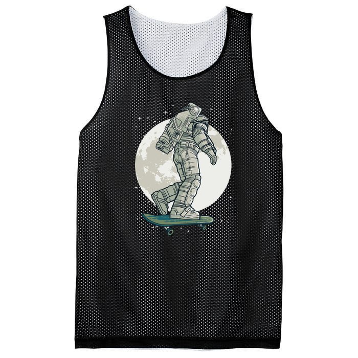 Skater Astronaut Moon Mesh Reversible Basketball Jersey Tank