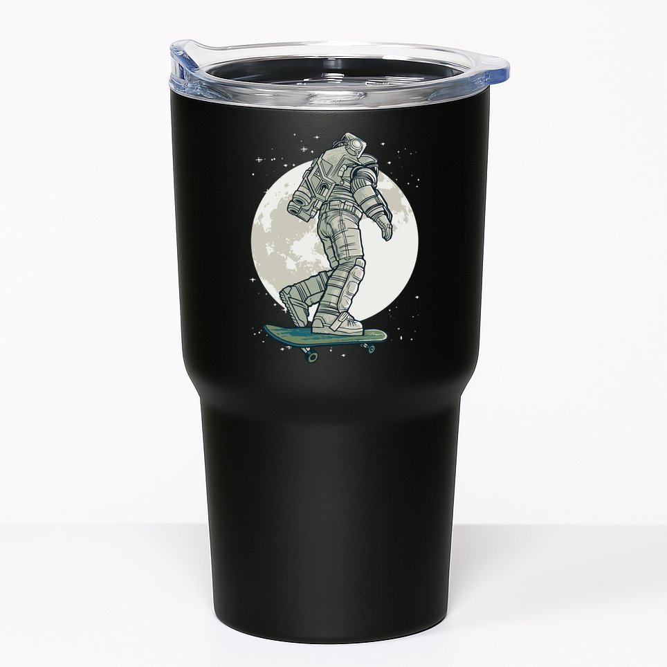 Skater Astronaut Moon Tumbler