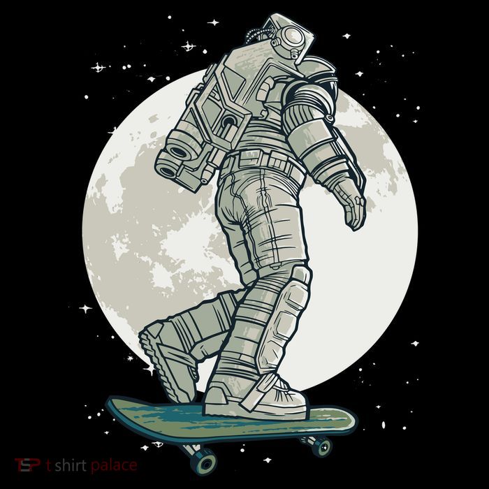 Skater Astronaut Moon Magnet