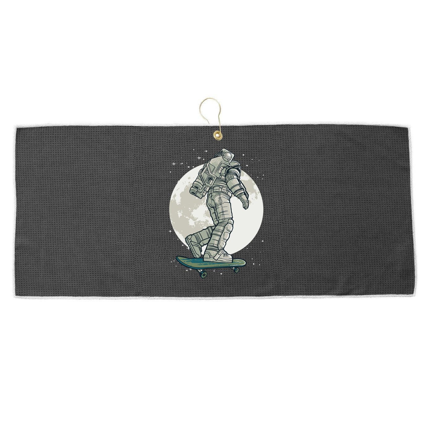 Skater Astronaut Moon Large Microfiber Waffle Golf Towel