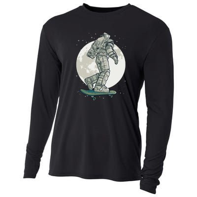 Skater Astronaut Moon Cooling Performance Long Sleeve Crew