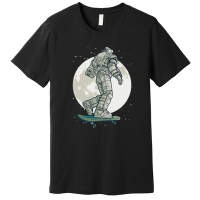 Skater Astronaut Moon Premium T-Shirt