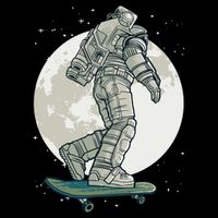 Skater Astronaut Moon Tank Top
