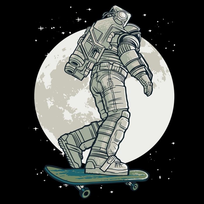 Skater Astronaut Moon Tank Top