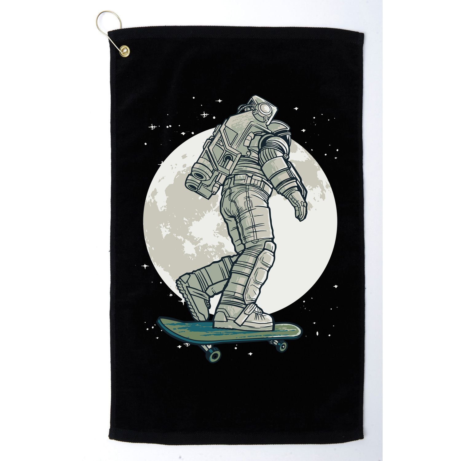 Skater Astronaut Moon Golf Towel