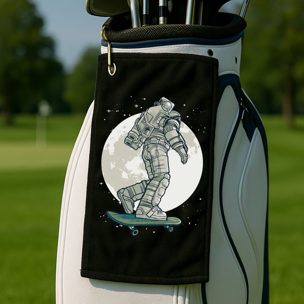 Skater Astronaut Moon Golf Towel