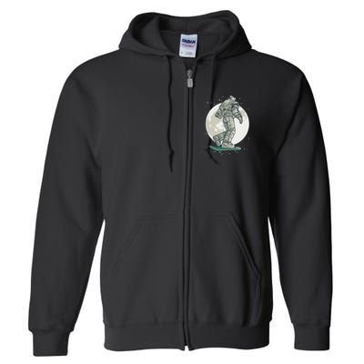 Skater Astronaut Moon Full Zip Hoodie
