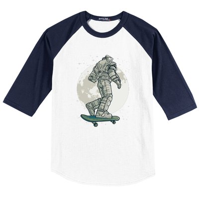 Skater Astronaut Moon Baseball Sleeve Shirt