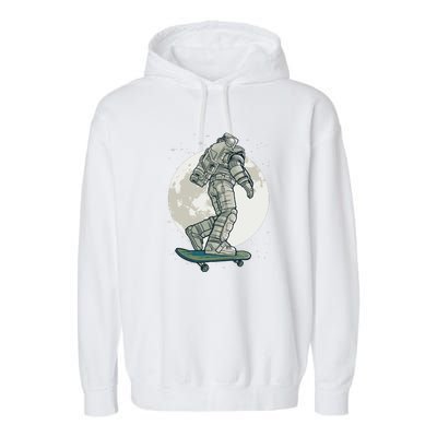 Skater Astronaut Moon Garment-Dyed Fleece Hoodie