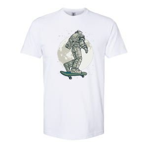 Skater Astronaut Moon Softstyle CVC T-Shirt