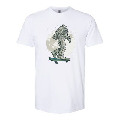 Skater Astronaut Moon Softstyle CVC T-Shirt