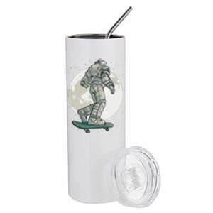 Skater Astronaut Moon Stainless Steel Tumbler