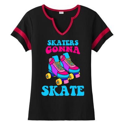 Skaters Gonna Skate Ladies Halftime Notch Neck Tee