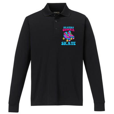 Skaters Gonna Skate Performance Long Sleeve Polo