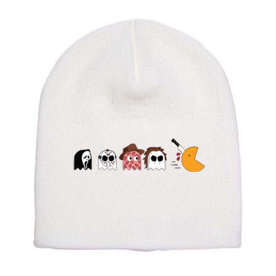 Serial Killer Boo Halloween Serial Killer Ghost Short Acrylic Beanie