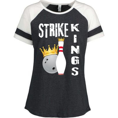 Strike Kings Bowling Logo Enza Ladies Jersey Colorblock Tee