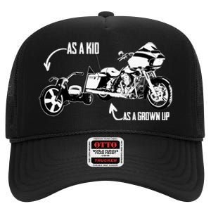 's Kid's Big Wheel Tricycle Road Glide Motorcycle Design High Crown Mesh Back Trucker Hat