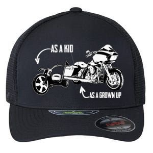 's Kid's Big Wheel Tricycle Road Glide Motorcycle Design Flexfit Unipanel Trucker Cap