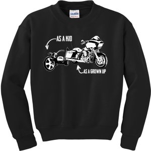 's Kid's Big Wheel Tricycle Road Glide Motorcycle Design Kids Sweatshirt