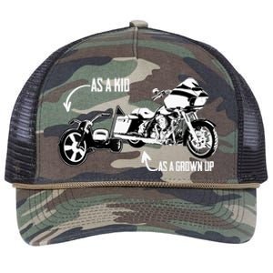 's Kid's Big Wheel Tricycle Road Glide Motorcycle Design Retro Rope Trucker Hat Cap