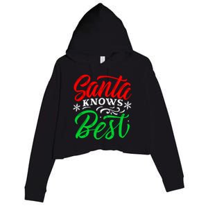 Santa Knows Best Crop Fleece Hoodie