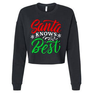 Santa Knows Best Cropped Pullover Crew