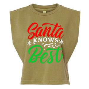 Santa Knows Best Garment-Dyed Women's Muscle Tee