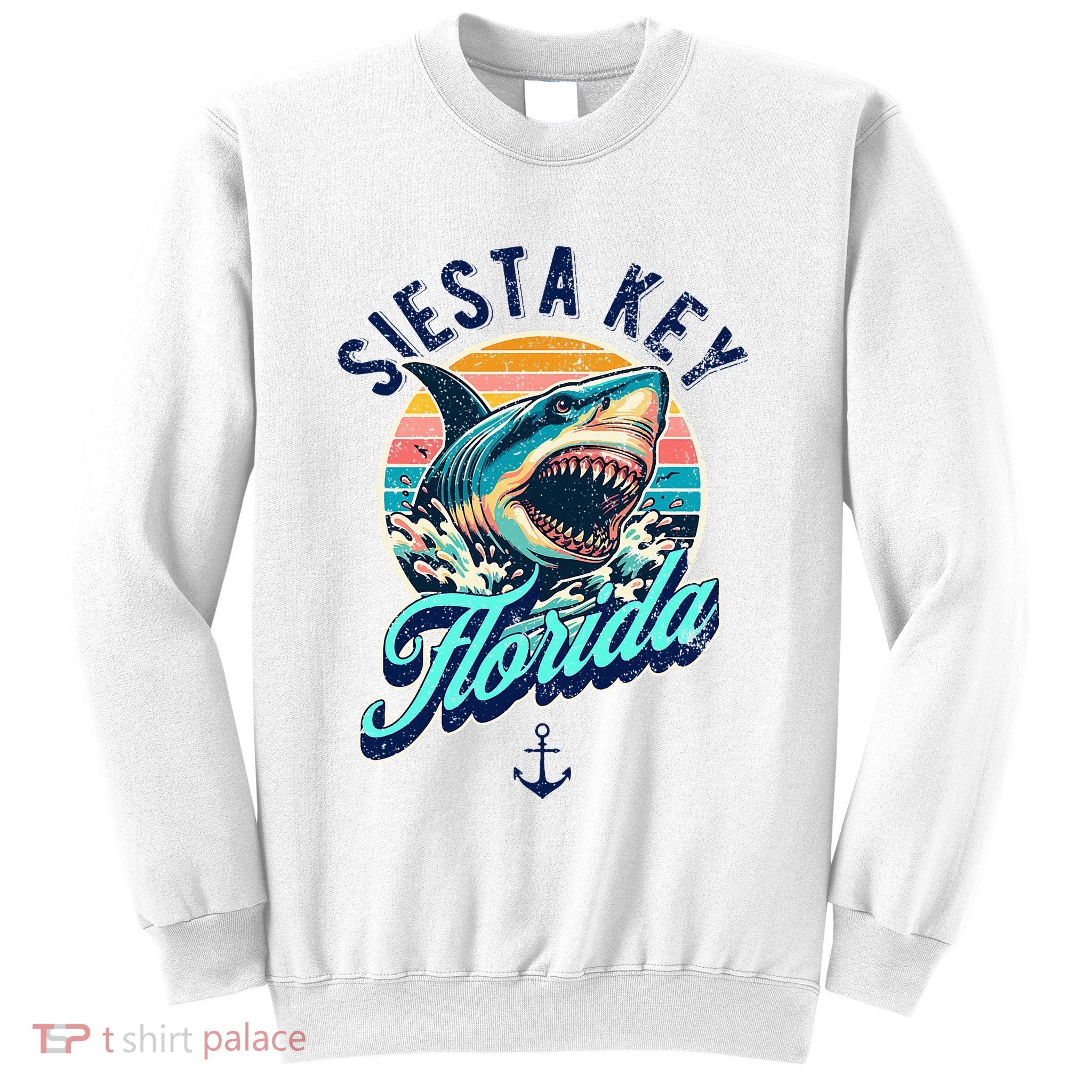 Siesta Key Beach Florida Usa Shark Sweatshirt