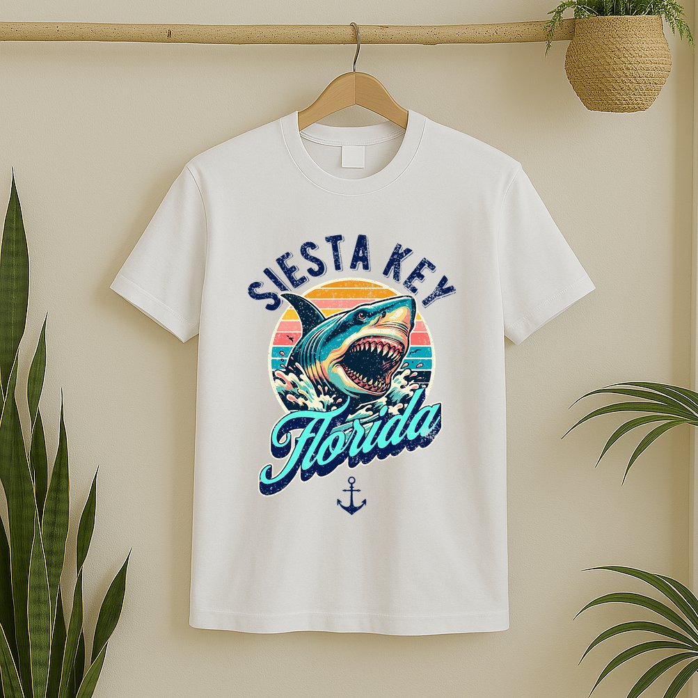 Siesta Key Beach Florida Usa Shark T-Shirt