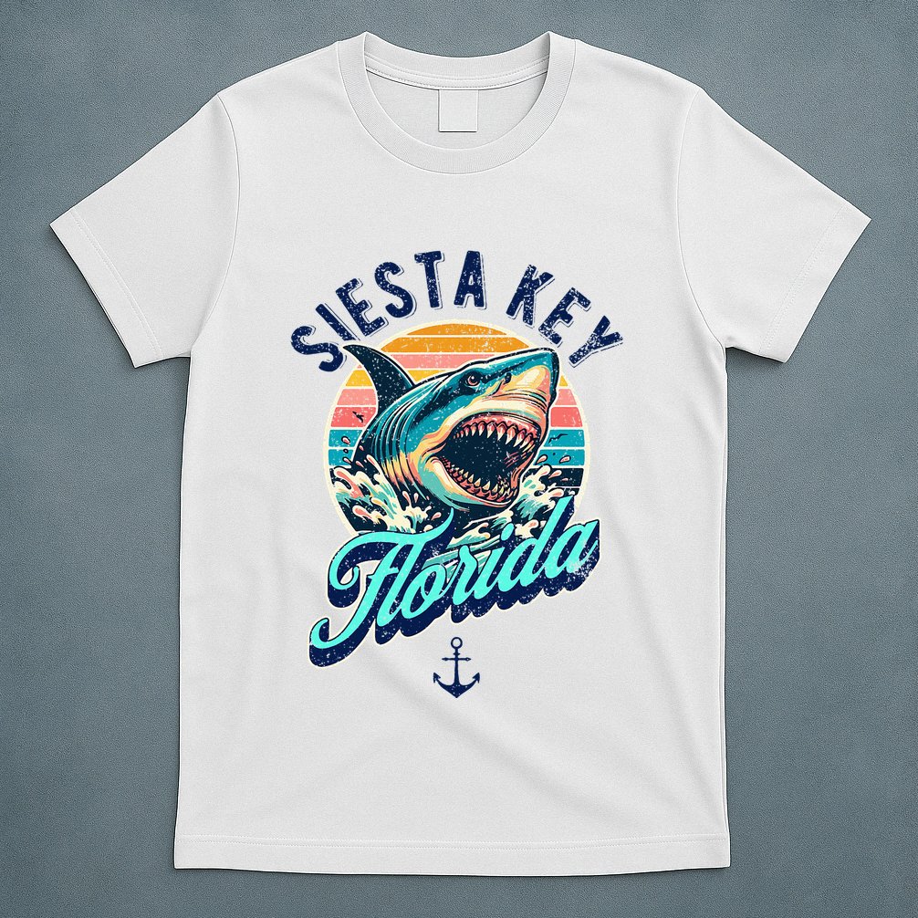 Siesta Key Beach Florida Usa Shark T-Shirt