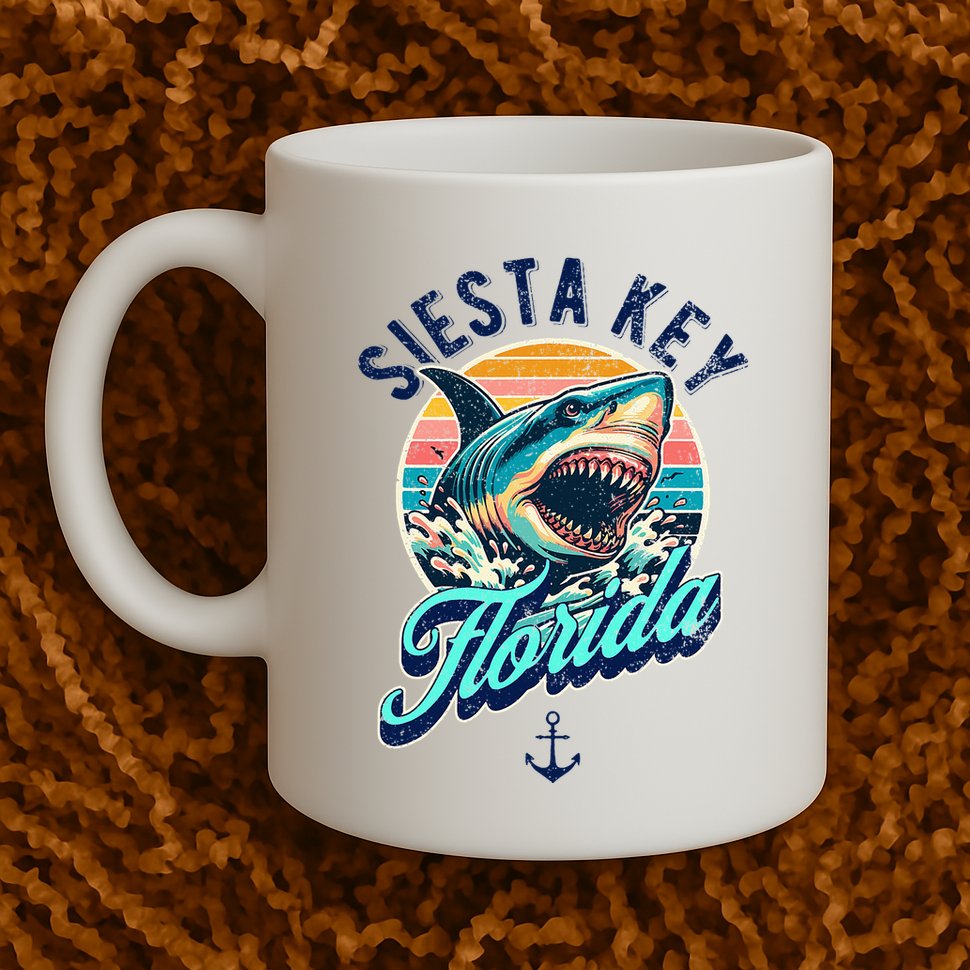Siesta Key Beach Florida Usa Shark Mug