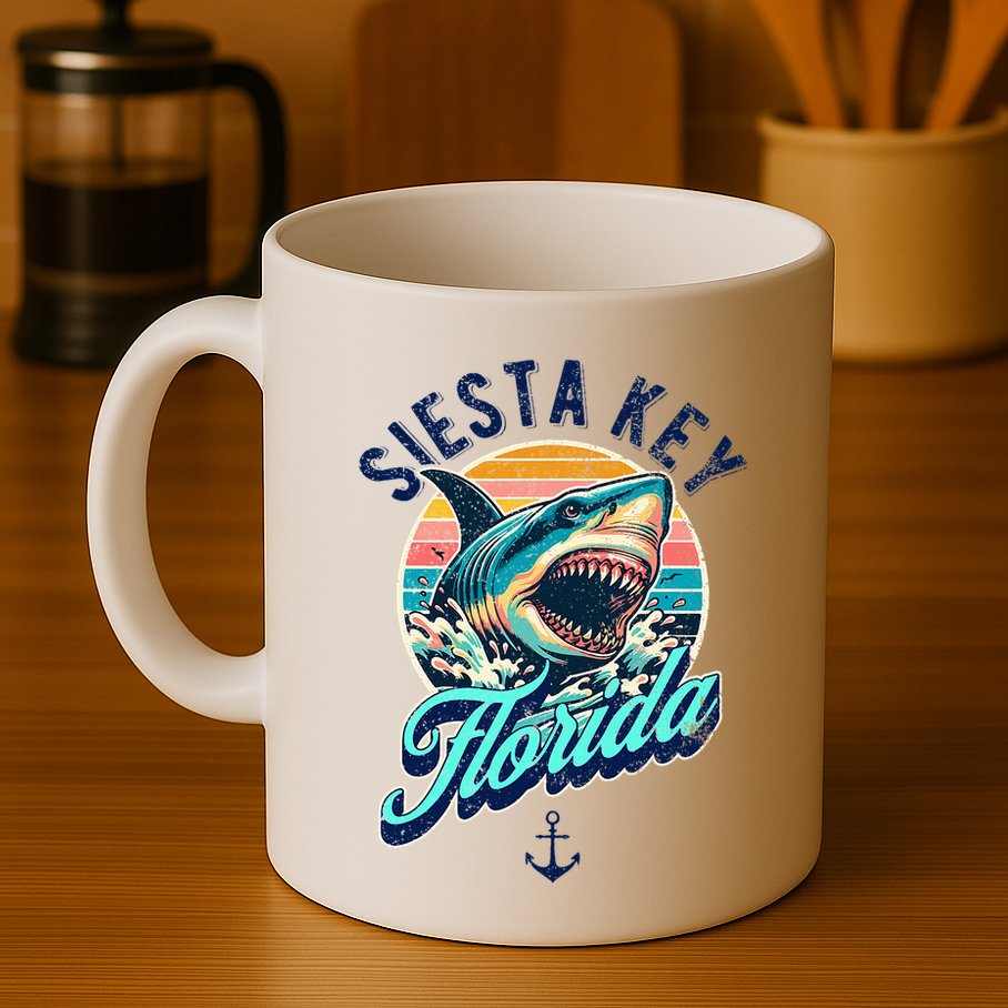 Siesta Key Beach Florida Usa Shark Mug