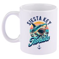 Siesta Key Beach Florida Usa Shark 11oz C Handle Ceramic Mug