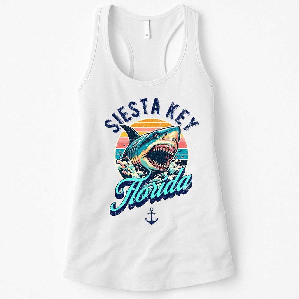 Siesta Key Beach Florida Usa Shark Womens Tank Top